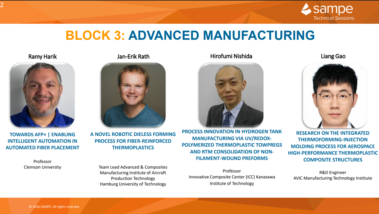 SAMPE Technical Sessions: Advanced Manufacturing – SAMPE Connext