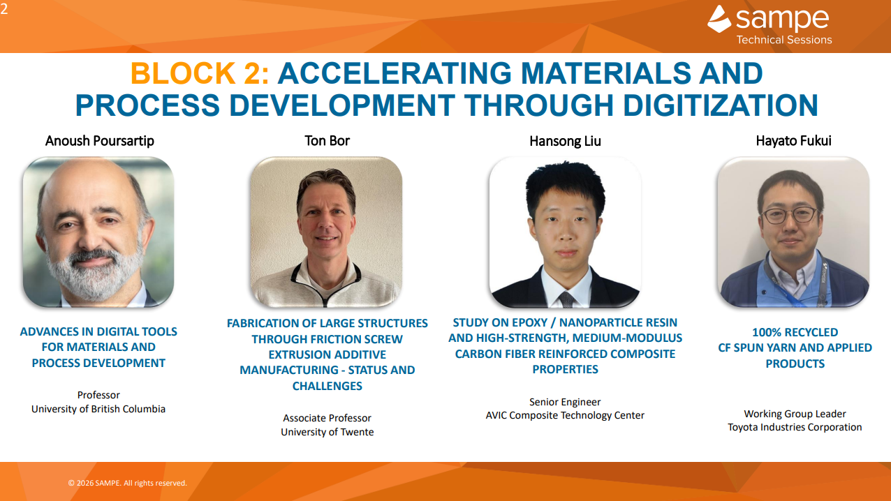 SAMPE Technical Sessions: Accelerating Materials and Process ...