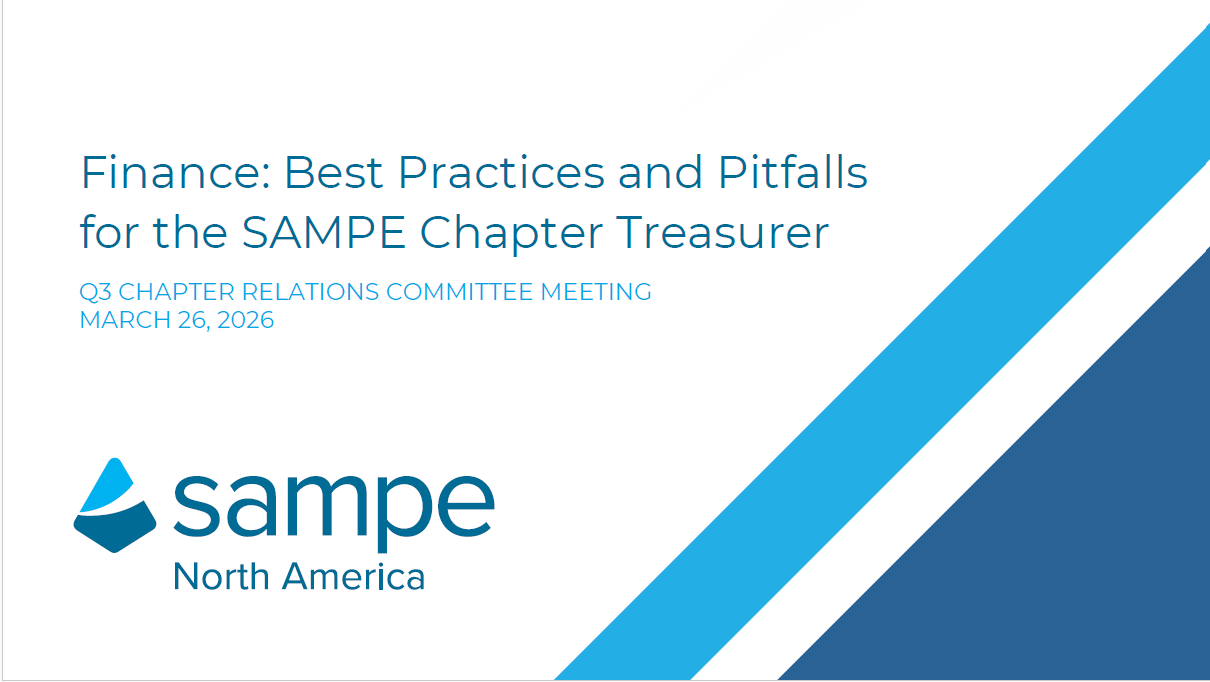 Gate Sampe Best Practices and Pitfalls for the SAMPE Chapter Treasurer – SAMPE Connext